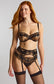 Panache Clara Suspender, Black/ Vintage Gold