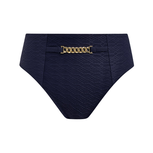 Azores High Waist Bikini Brief, Midnight