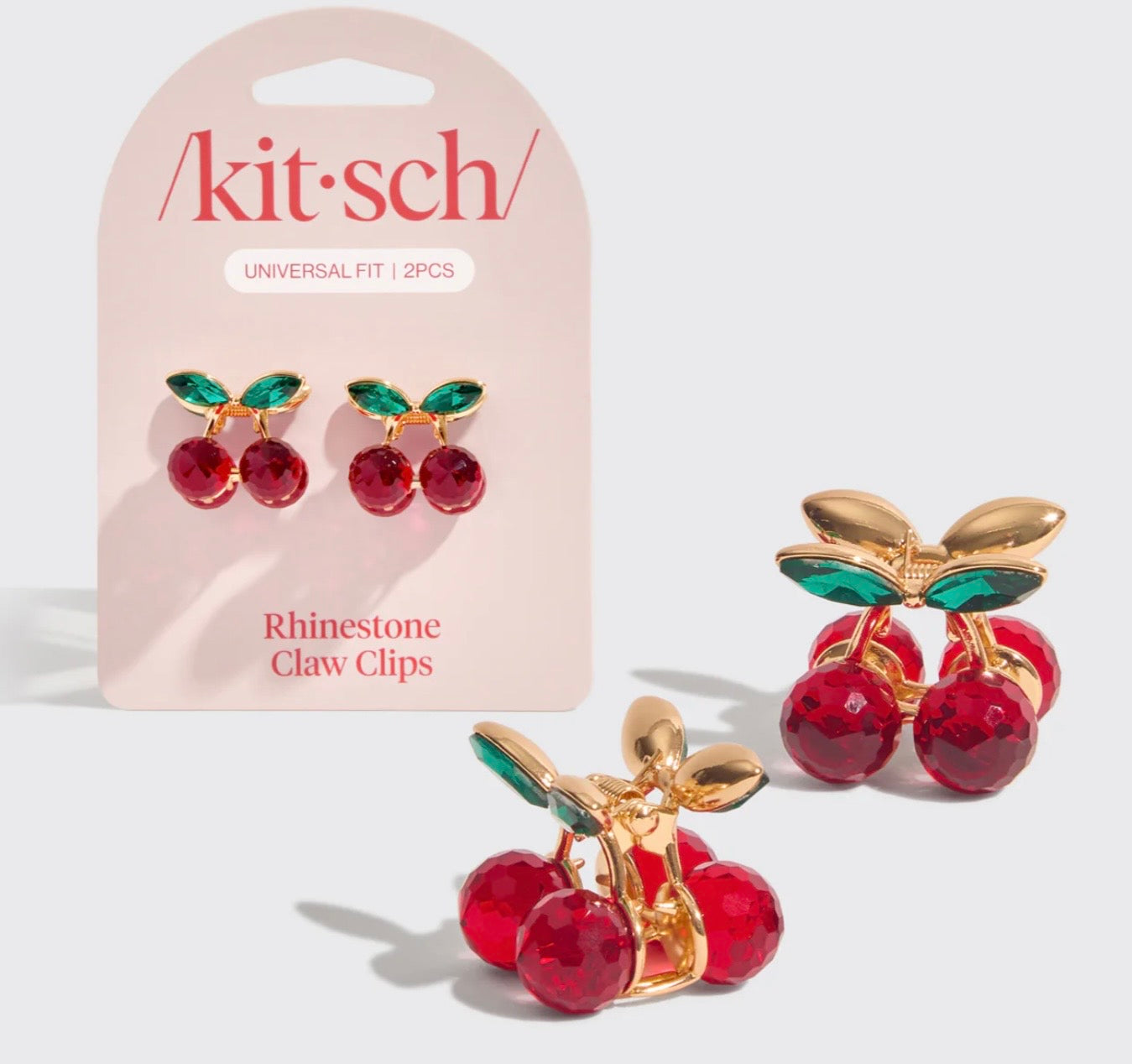 Kitsch Mini Cherry Rhinestone Claw Clip