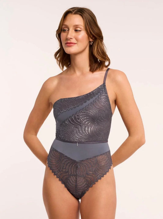 Lights Out Asymmetrical Bodysuit