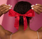 Satin & Rhinestone Bow Scrunchie