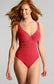 Rita Plunge Swimsuit, Red