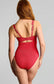 Rita Plunge Swimsuit, Red