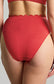 Lauren High Waist Bikini Bottom, Red