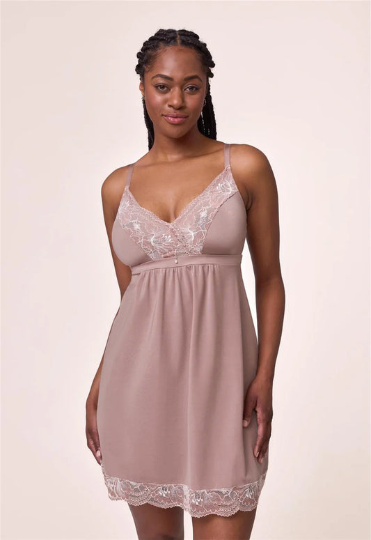 Bust Support Chemise, Moonshell/Chantilly