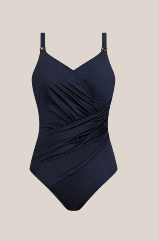 Lazio Wrap Swimsuit, Navy
