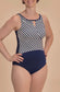 Casoria Swimsuit, Navy/Off-White
