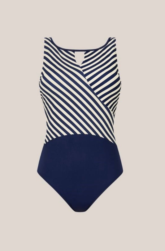 Casoria Swimsuit, Navy/Off-White