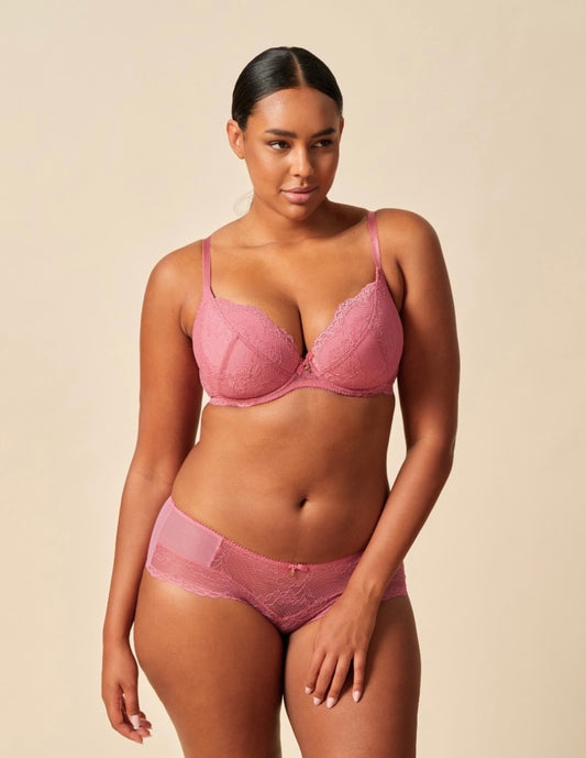 Superboost Lace Plunge Bra, Mauve Pink