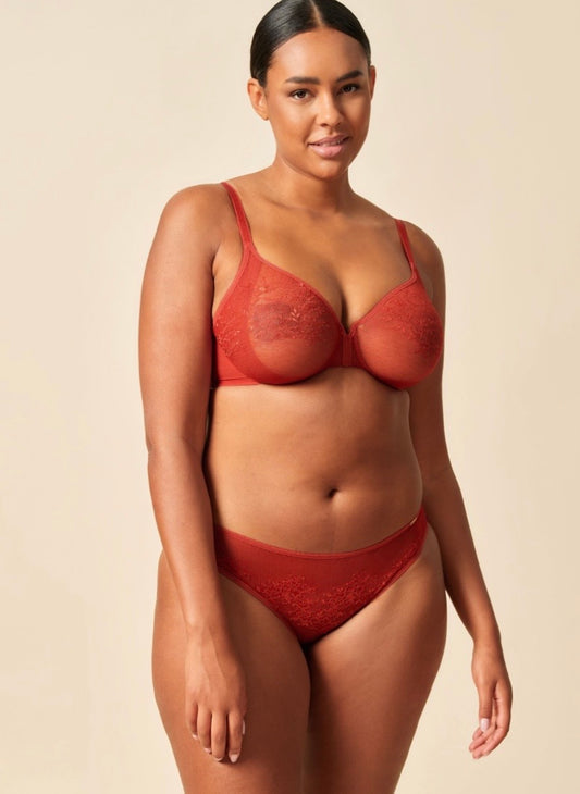 Glossies Lace Brief, Paprika