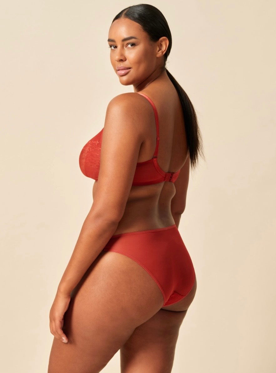 Glossies Lace Brief, Paprika