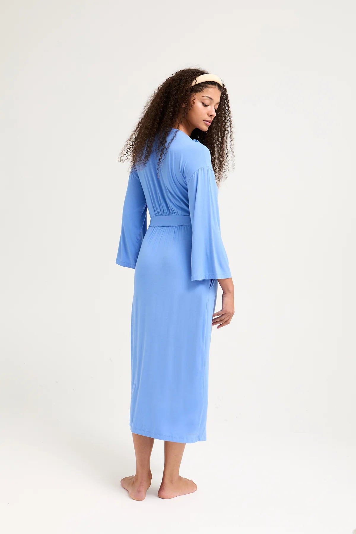 Bamboo Frill Kimono, Cornflower