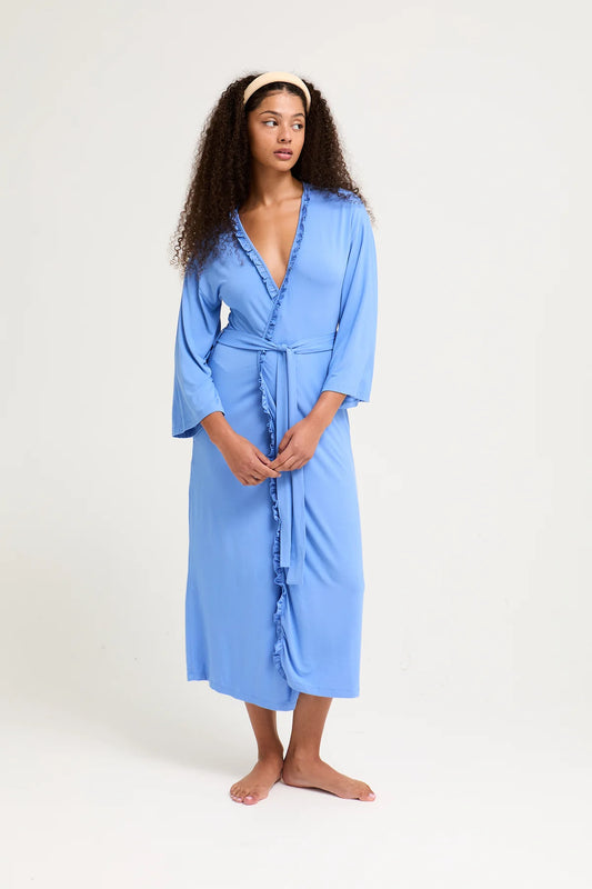 Bamboo Frill Kimono, Cornflower