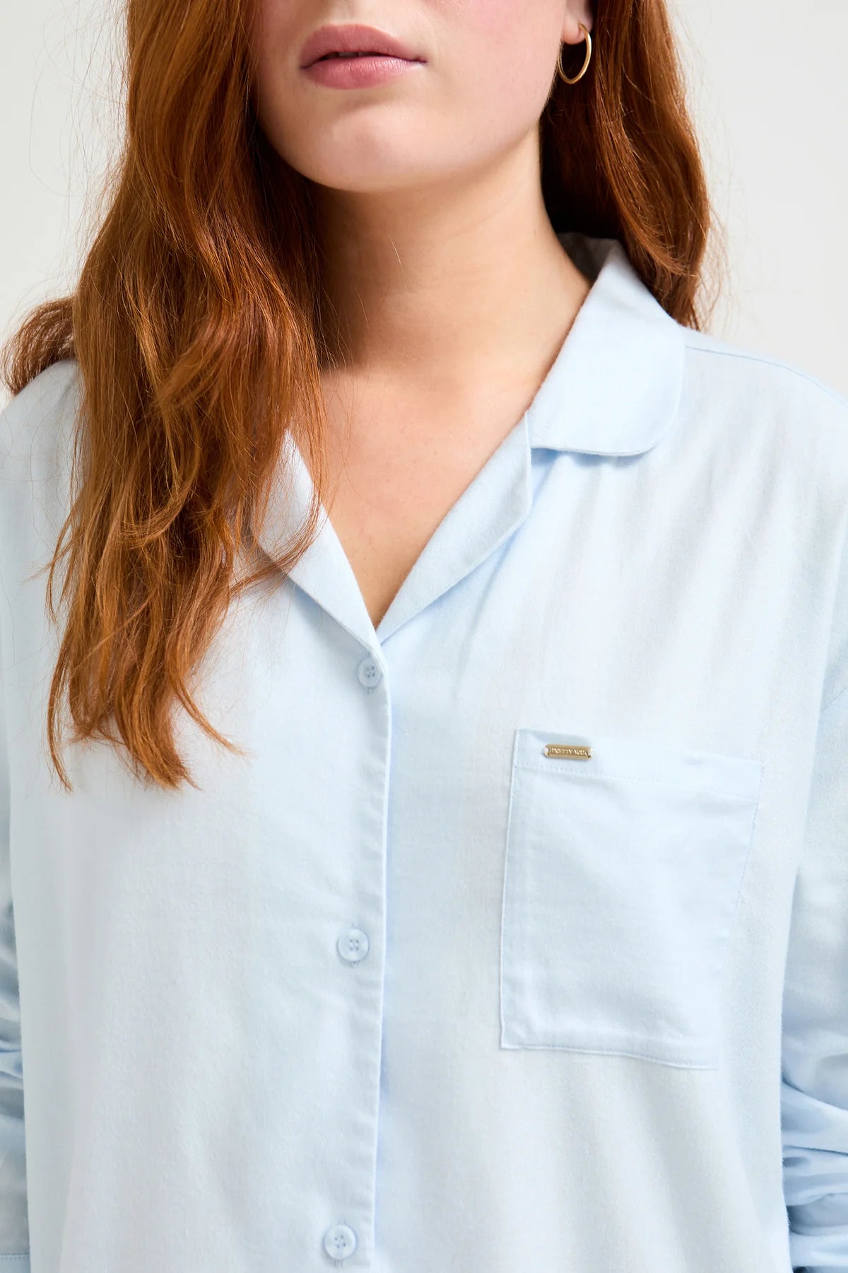 Cotton Modal Relaxed Nightshirt, Sky Blue