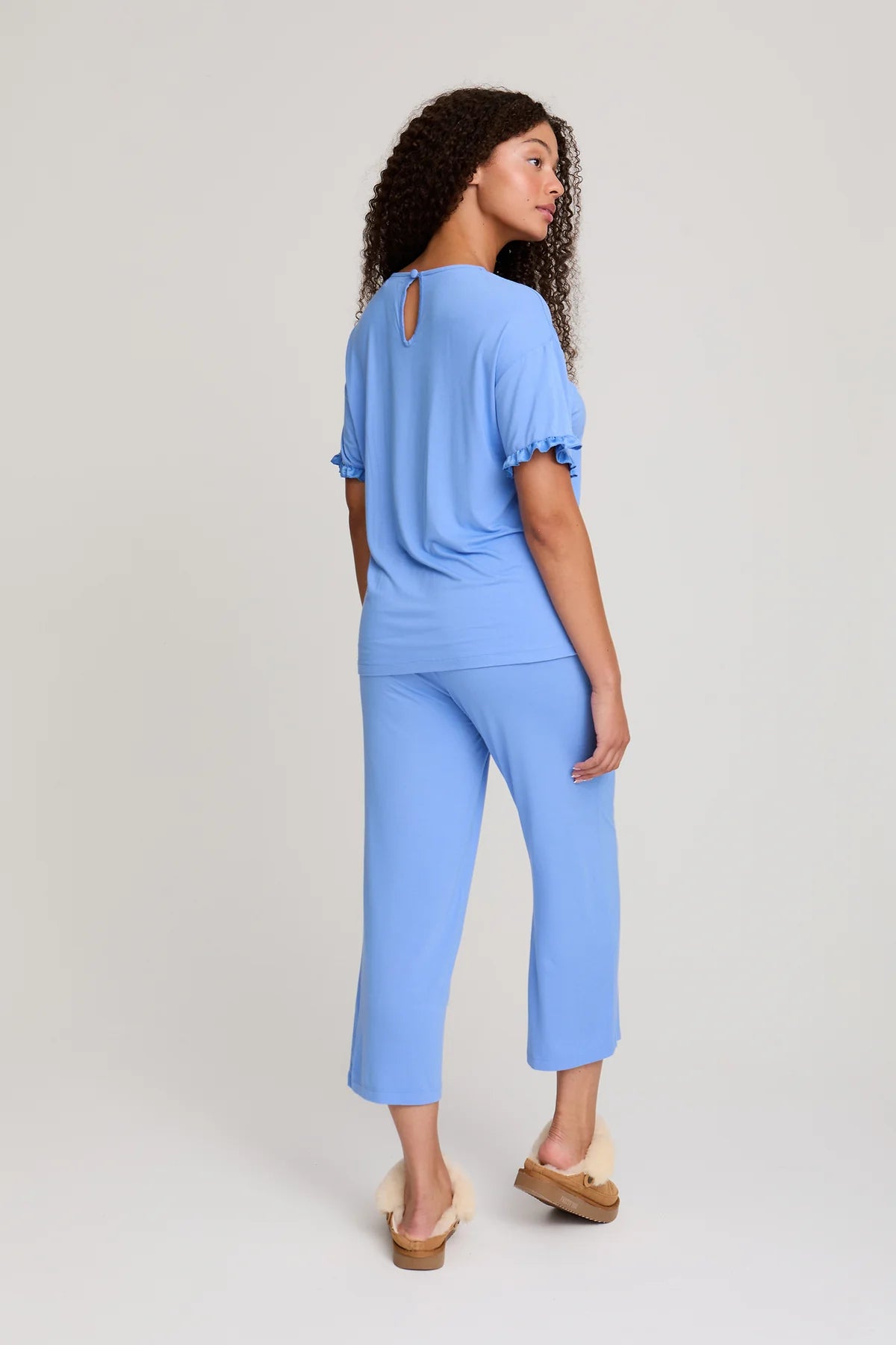 Bamboo Frill Lounge Set, Cornflower