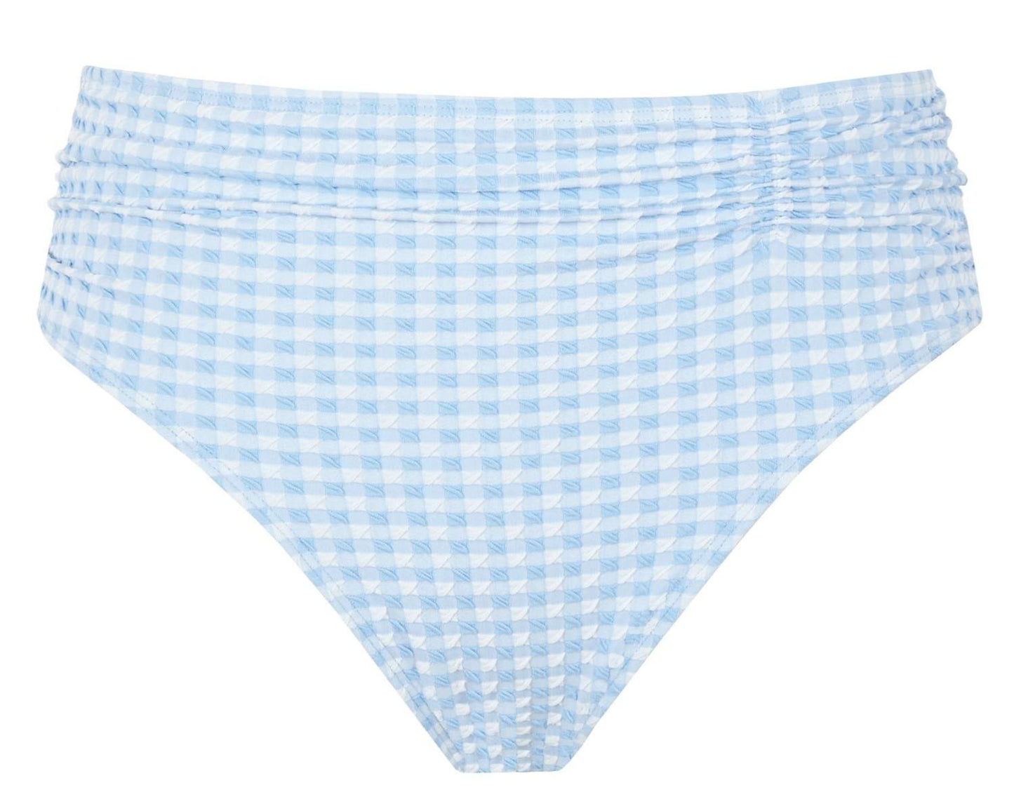 Midi Bikini Brief, Sky Blue Gingham