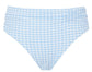 Midi Bikini Brief, Sky Blue Gingham