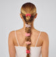 Satin Ruched Scrunchies 5 pc Set, Cherry Blossom