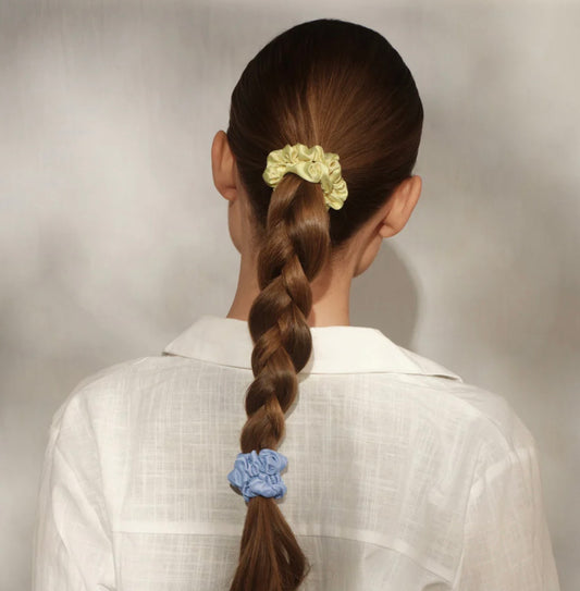 Satin Ruched Scrunchies 5 pc Set, Costal Cottage