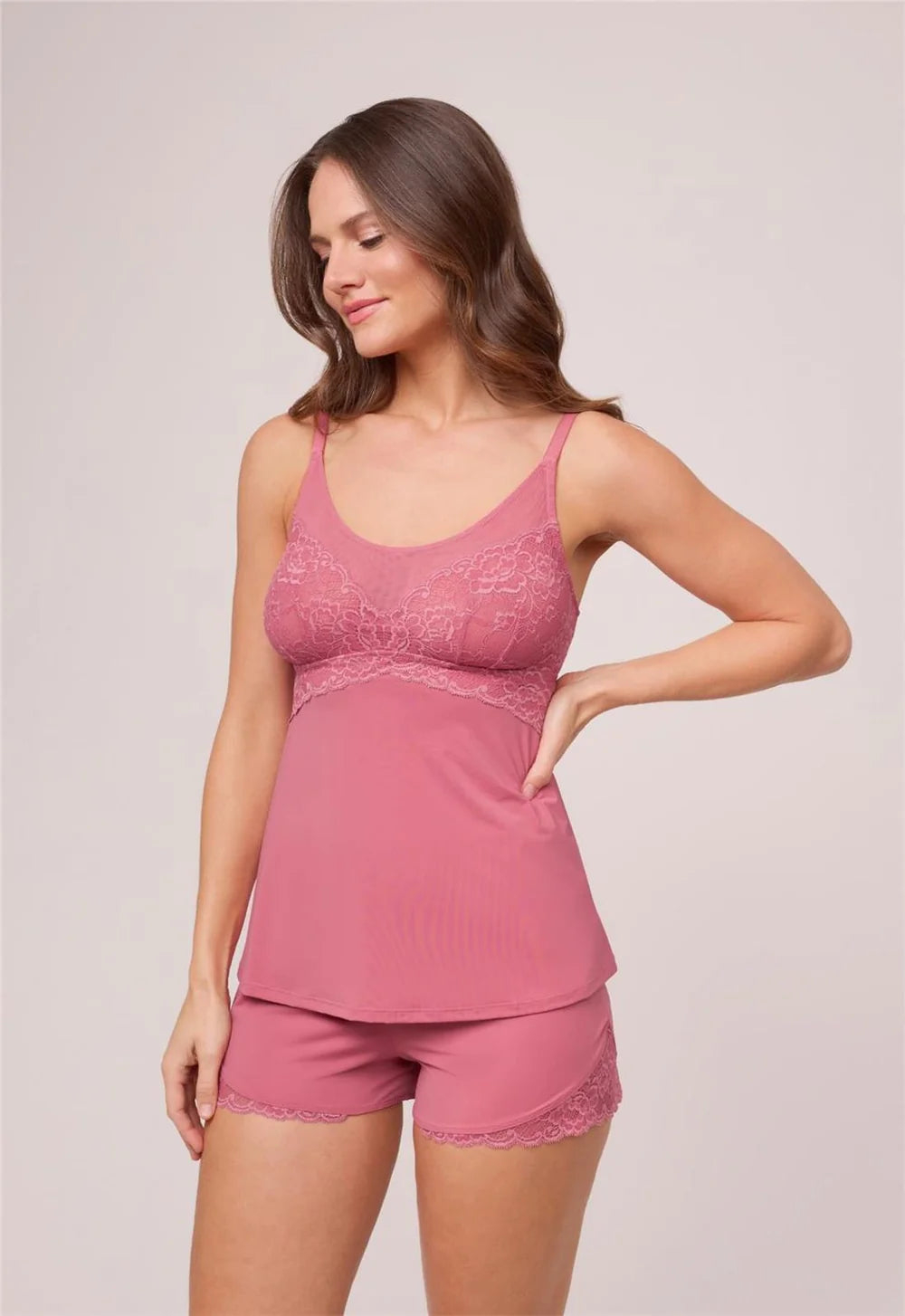 Bust Support Cami Short Set, Lipstick