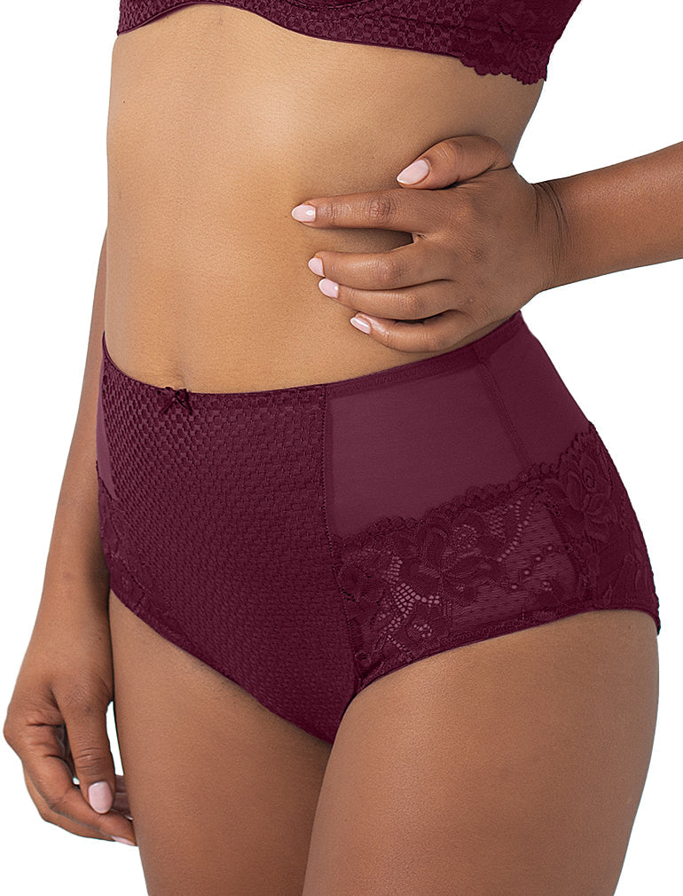 Serena Lace Brief, Burgundy