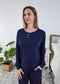 Cloud Soft Straight Pant Bamboo Lounge Set, Navy