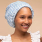 Kitsch Satin Lined Shower Cap, Gingham Blue