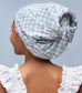 Kitsch Satin Lined Shower Cap, Gingham Blue