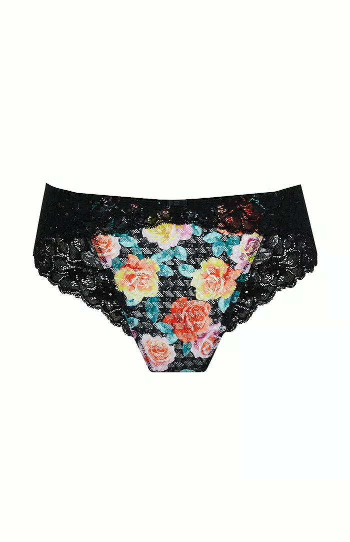 Panache Envy High Waist Brazilian, Black Rose