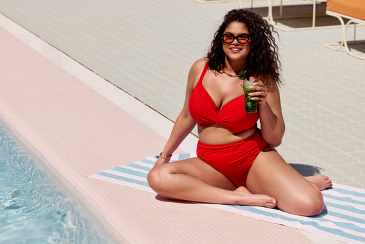 Plain Sailing Plunge Bikini Top, Lava