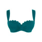Bette Balcony Bikini Top, Teal Blue