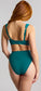 Bette Balcony Bikini Top, Teal Blue