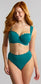 Bette Balcony Bikini Top, Teal Blue